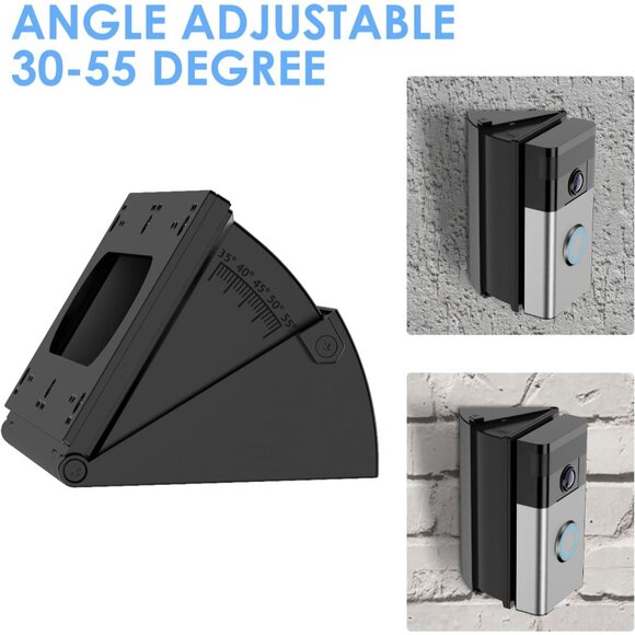 Adjustable 30 to 55 Degree Doorbell Angle Mount Compatible with Ring/Blink Video - Picture 5 of 6